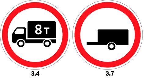 Альтернативные знаки для запрета движения с прицепом