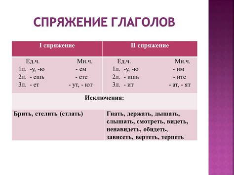 Важность учета спряжения глаголов в русском языке