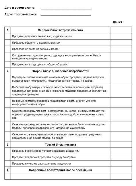 Важные аспекты отчетности тайного покупателя