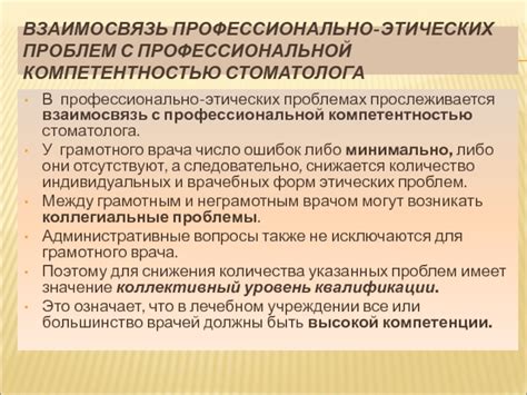 Взаимосвязь этических принципов с недопустимыми поступками