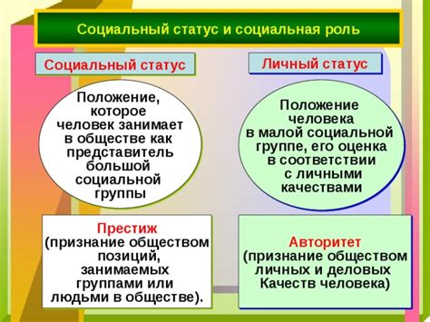 Видимое отличие статуса