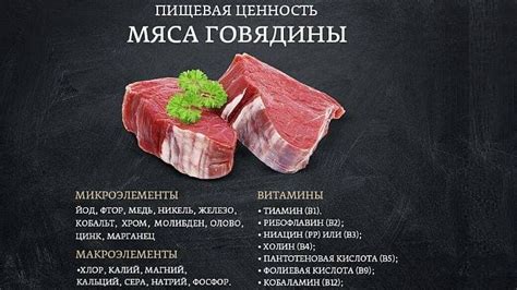 Витамины и микроэлементы в говядине и телятине