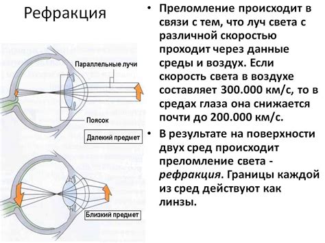 Влияние рефракции на процесс зрения