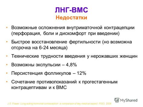 Возможные осложнения ВМС