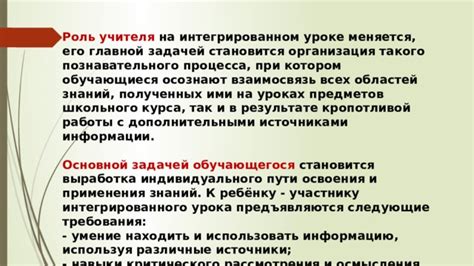 Выводы о применении интегрированного урока