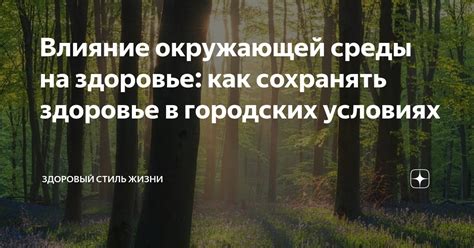 Жизненный стиль и влияние окружающей среды