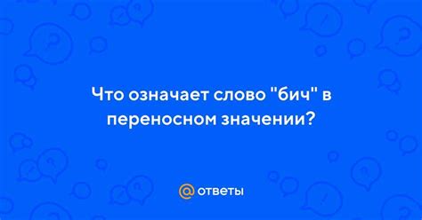 Значение "бич" как причина боли или страдания