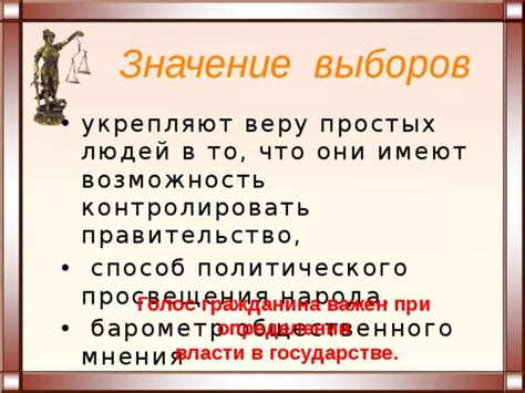 Значение выборов для индивидуального гражданина