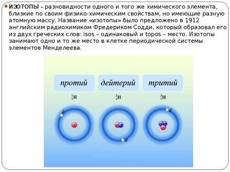 Изотопы химического элемента: их виды и роль в химических реакциях