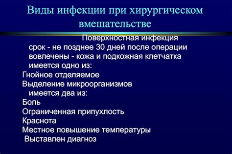 Инфекция в месте операции