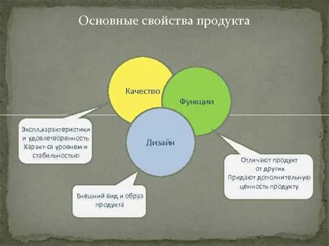 Какие характеристики продукта помогают определить его основные свойства