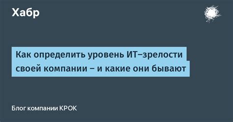 Как определить уровень зрелости