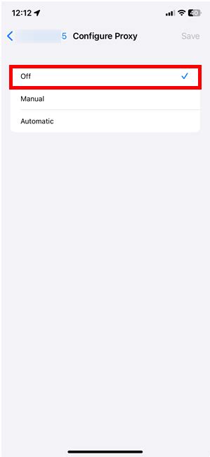 Как отключить прокси-сервер на iPhone