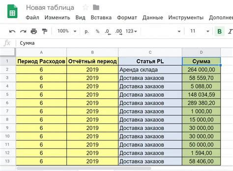 Как создать таблицу в Гугл таблице