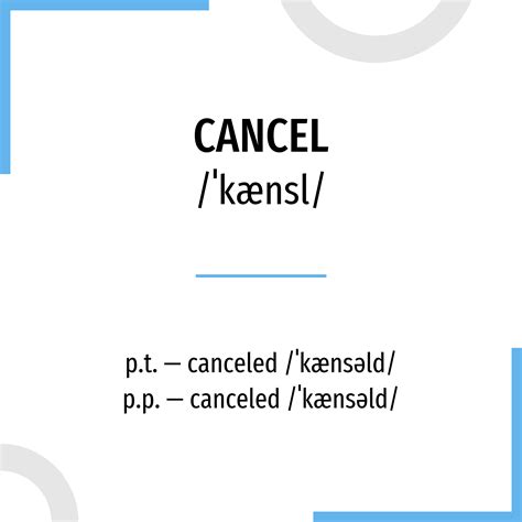 Когда употребляют глагол "cancel"