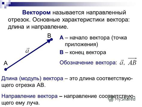 Математическое обозначение направления вектора