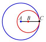 Математическое определение окружностей, касающихся внутренним образом