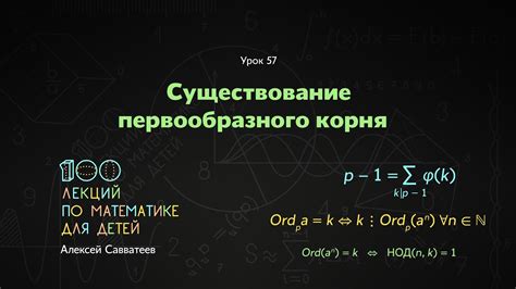 Математическое определение первообразного корня