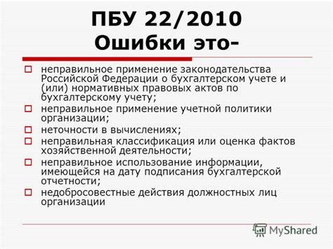 Неправильное применение законодательства