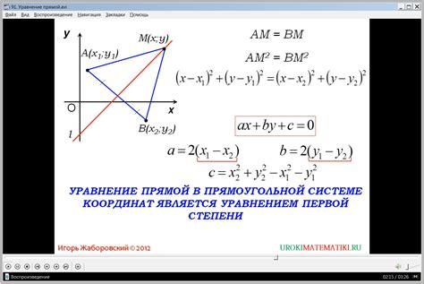 Общий вид уравнения прямой