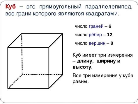 Определение площади поверхности куба