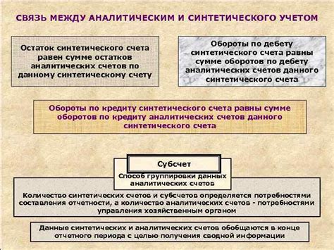 Основные отличия между аналитическим и синтетическим учетом