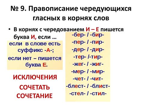 Основные правила правописания выделенных букв