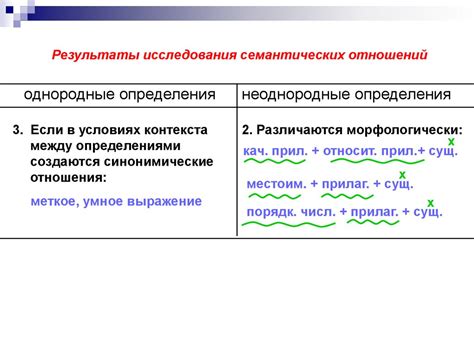 Основные признаки неоднородности