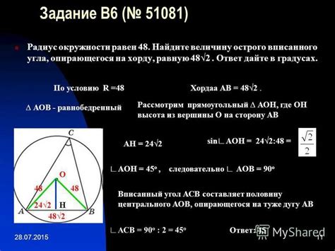 Основные применения вписанного треугольника