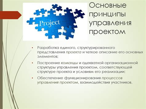 Основные принципы работы системы управления проектом