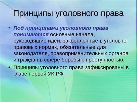 Основные принципы уголовного права на протяжении жизни