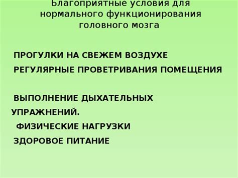 Поддержка нормального функционирования мозга