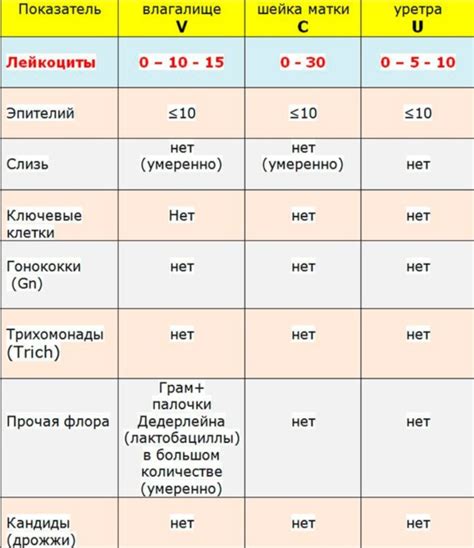 Показатели лейкоцитов в мазке