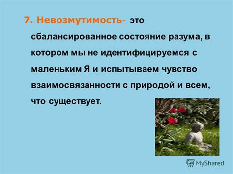 Понимайте, что "умиротворенность" - это состояние разума