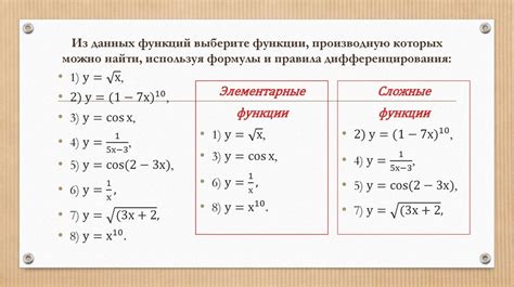 Правило дифференцирования сложной функции