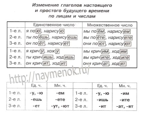 Практические упражнения по спряжению глаголов