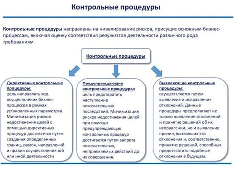 Преимущества контрольных процедур