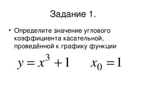 Применение углового коэффициента касательной в реальной жизни