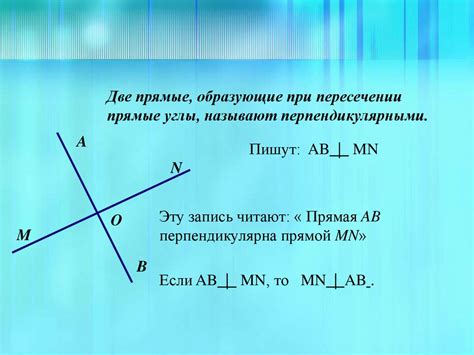 Примеры использования перпендикулярных прямых