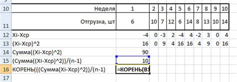 Примеры использования среднеквадратического отклонения