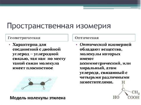 Примеры пространственных изомеров