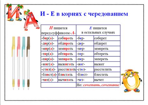 Примеры слов с чередованием гласных