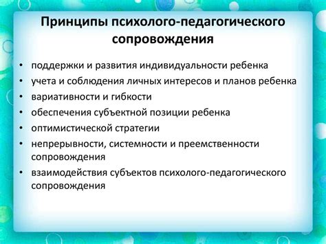 Принципы психолого-педагогического сопровождения