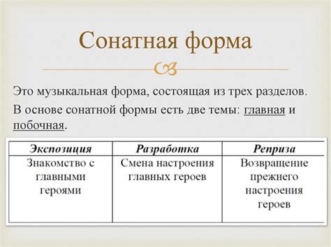 Принцип работы сонатной формы