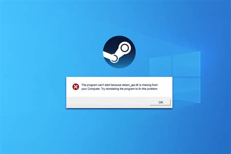 Проверьте наличие steam api dll в папке с игрой