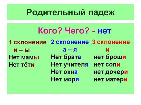 Разбор конструкции родительного падежа