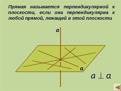 Свойства перпендикулярных прямых