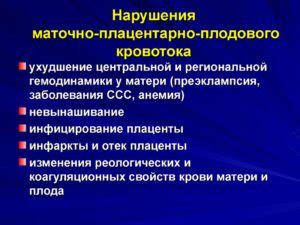 Симптомы нарушения плодово-плацентарного кровотока