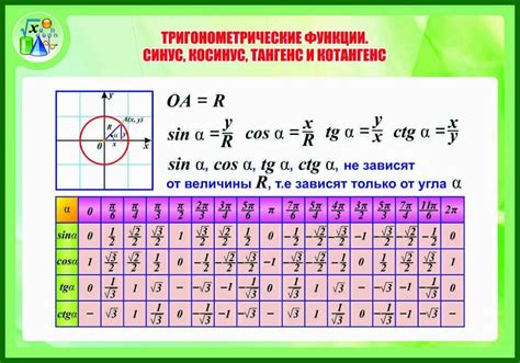 Синус и косинус в тригонометрических функциях