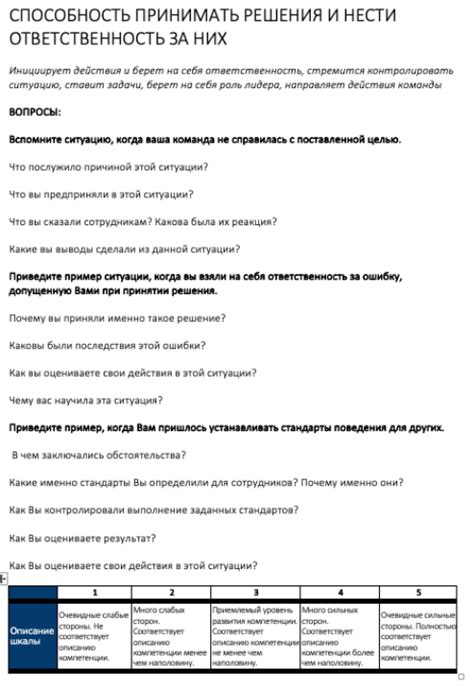 Способность принимать решения и нести ответственность